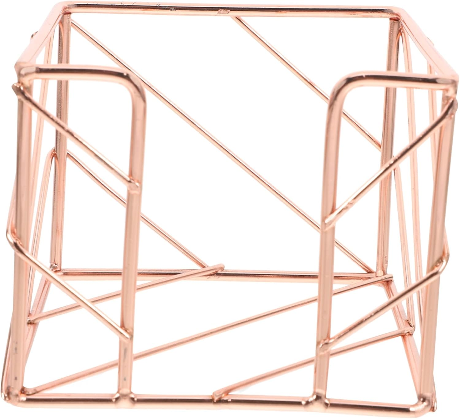 GETAJGHSD Desk Memo Pad Holder Rose Gold Hollow Iron Desktop Storage Organizer with Memo Note Stand for Office Workspace Accessories image number 3