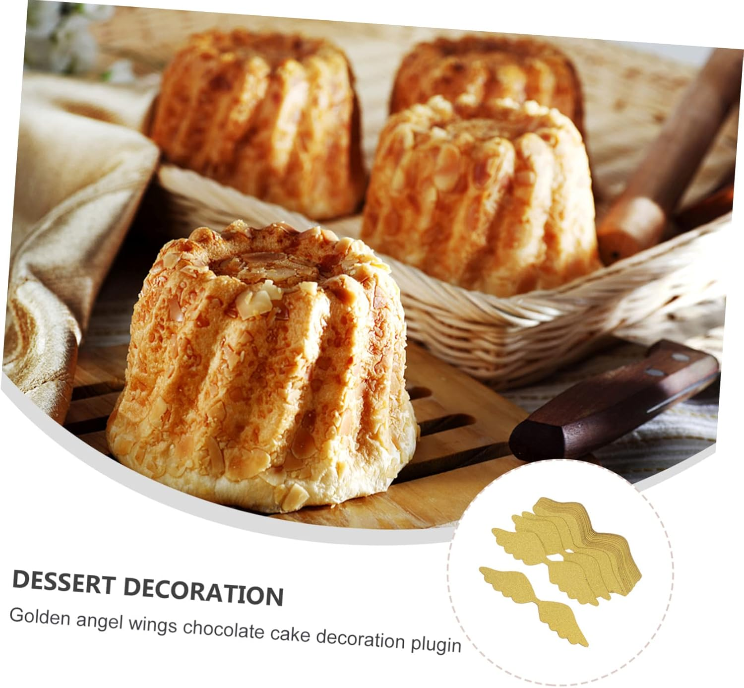 Amosfun 50Pcs Golden Shape Cake Toppers Party Cake Decor for Birthdays Weddings and Celebrations Eye-Catching Design for and Desserts for Home Baking and Events image number 6