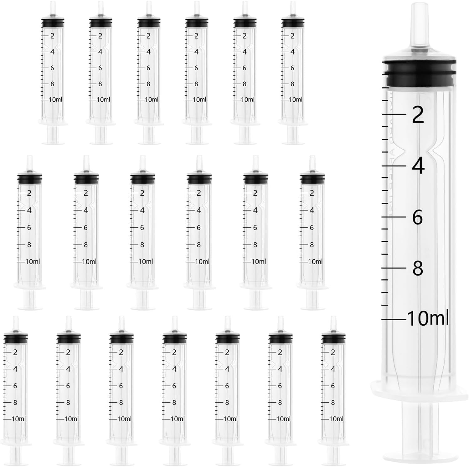 20 Pack 5Ml Syringe without Needle for Liquid Measurement Tools Individually Sealed Package for Scientific Labs,Feeding Small Animals,Watering,Dispensing,Applicator (5Ml, 20Pcs)