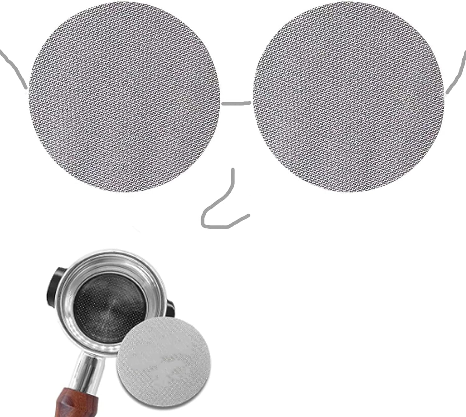 2 Reusable 54Mm Screen，1.7Mm Thick 100 &Mu; M 316 Stainless Steel Professional Coffee Filter Plate, Used for Espresso Portafilter Filter Basket (53.3Mm) Disc Filter Screen to Keep the Filter Screen Clean image number 4