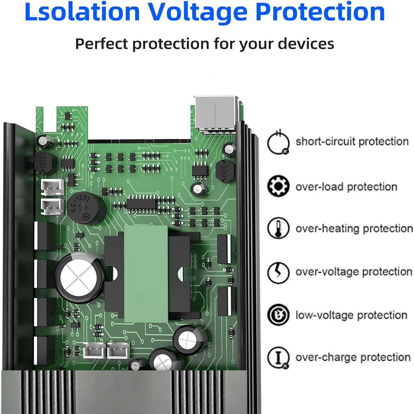300W Pure Sine Wave Power Inverter DC 12V to AC 240V Car Plug Inverter Adapter Power Converter with 2.4A Dual USB Charging Ports and AC Outlets Car Charger for Smartphones Laptops Tablets,Etl Listed image number 4