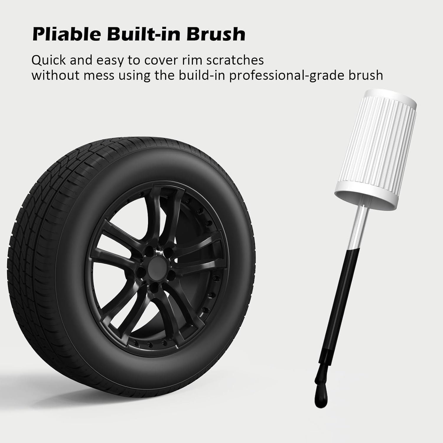 FOLLOWIN Gloss Black Rim Touch up Paint for Cars, Wheel Rim Paint Repair Kit,Automotive Rim Scratch Repair,Repair Rim Curb Rash 1Oz(30Ml) image number 4