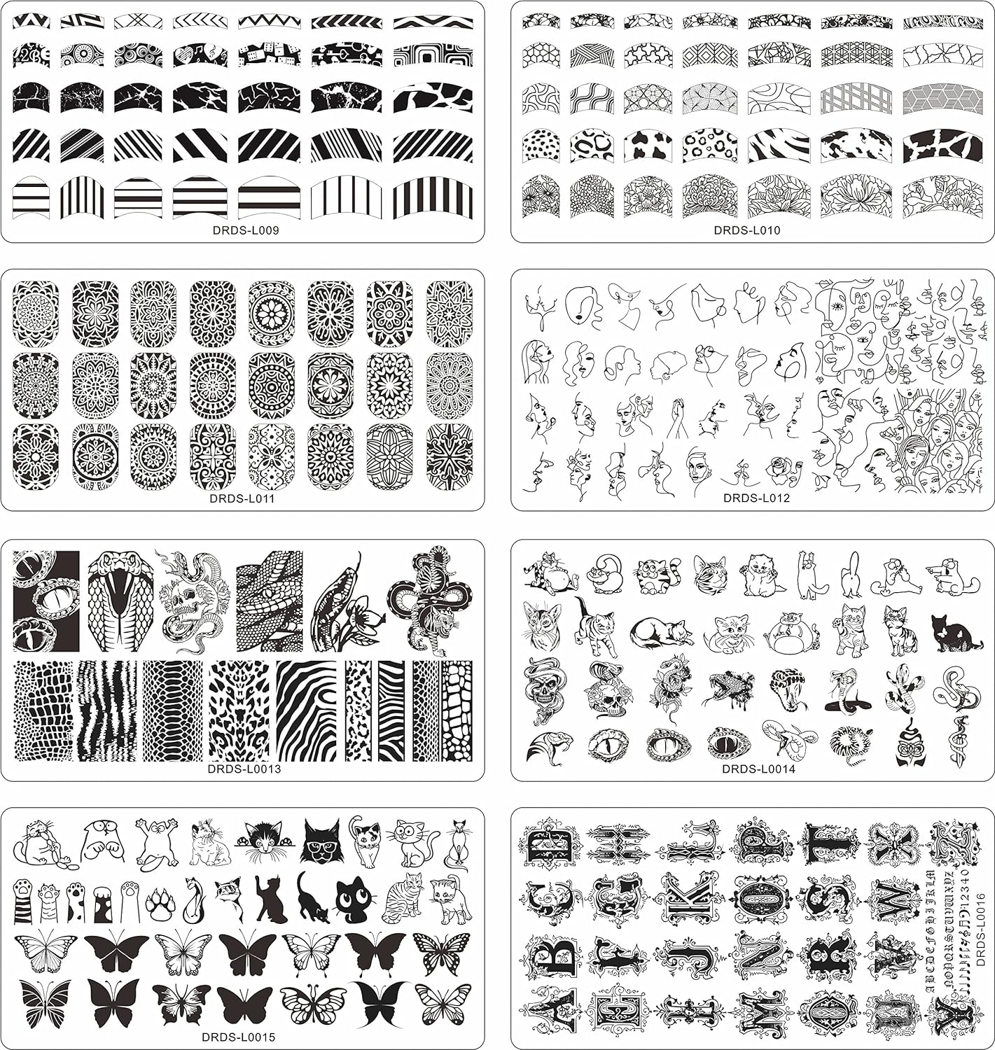 VNC 21 Pcs Nail Stamp Plates Set 16 Plate 2Stamper and 2 Scraper 1Storage Bag Nails Art Stamping Plate Scraper Stamper Set Leaves Flowers Animal Nail Plate Template Image Plate Set image number 3