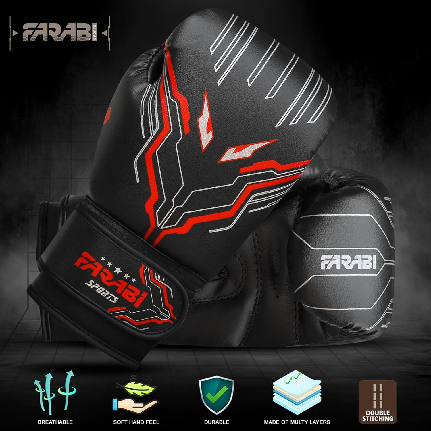 Farabi Sports Kids Boxing Gloves Boys and Girls Kickboxing Gloves 6-Oz Youth, Junior Boxing Gloves for MMA, Muay Thai, Boxing Pad, Punching Bag and Training for Age 5-10 Years image number 4