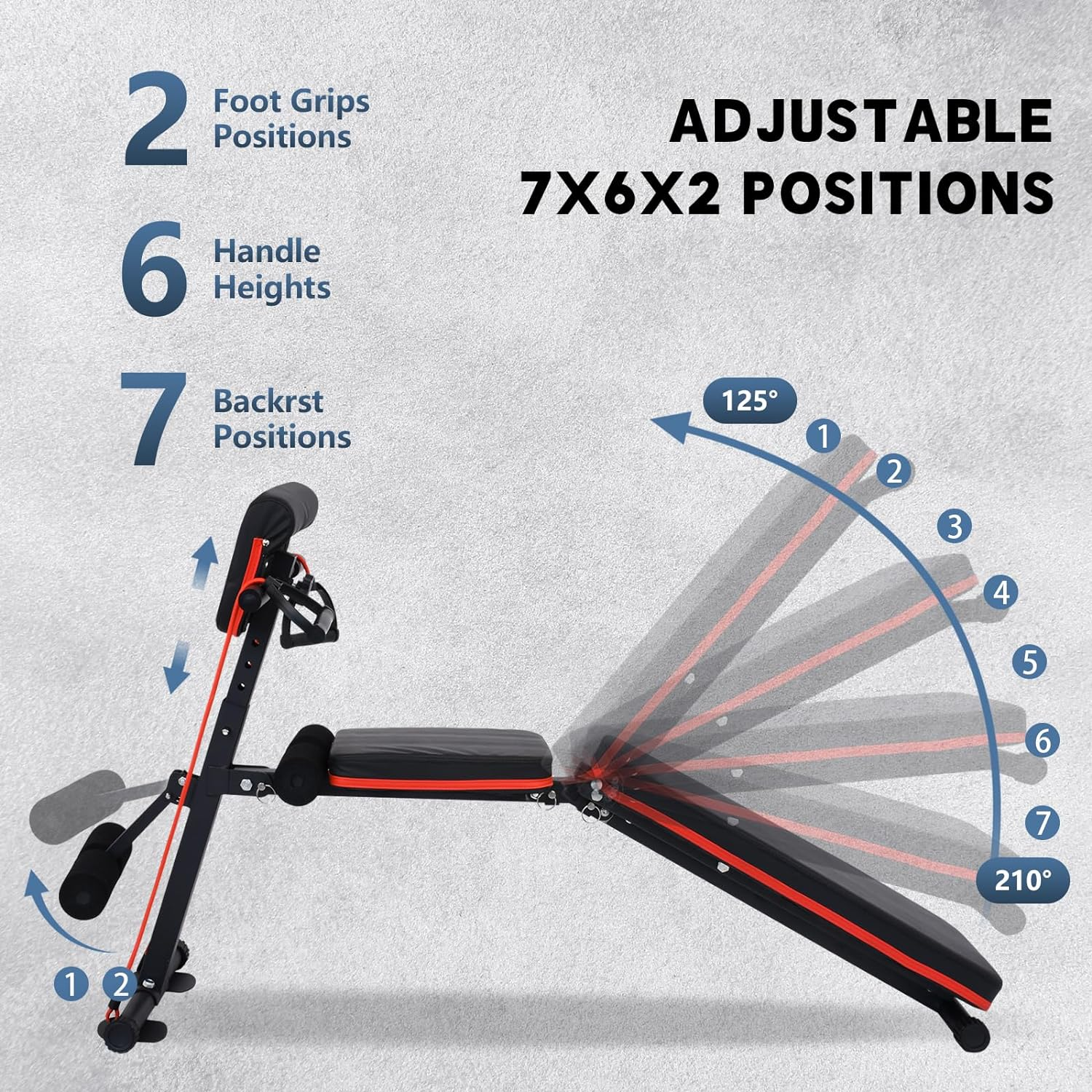 Weight Bench, Adjustable Bench for Whole Body Fitness, Multi-Use Workout Bench for Home Gym Strength Training image number 4