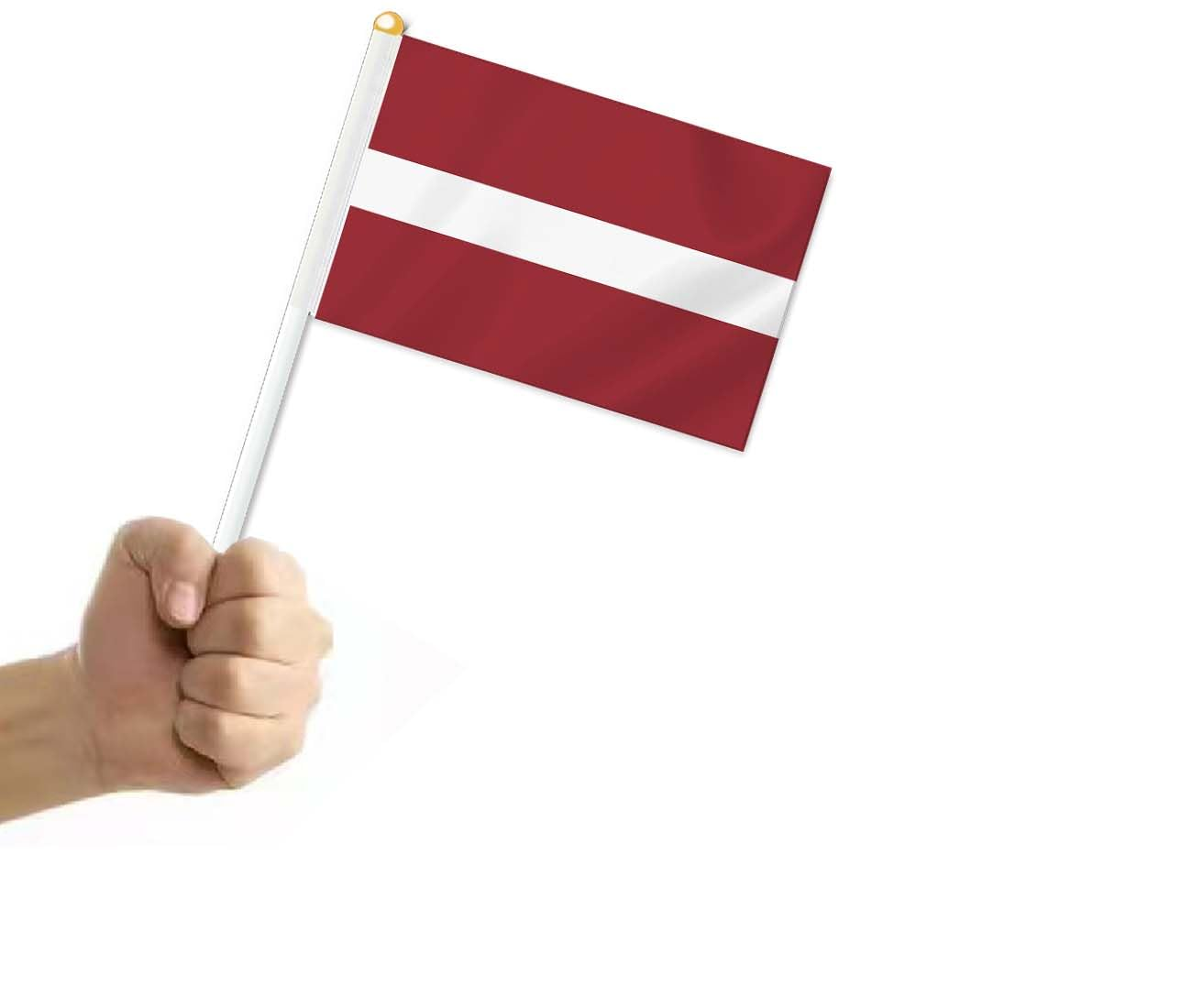 10 PCS Latvia Handheld Small Flag, Latvians Hand Held Mini Decor Decoration Banner