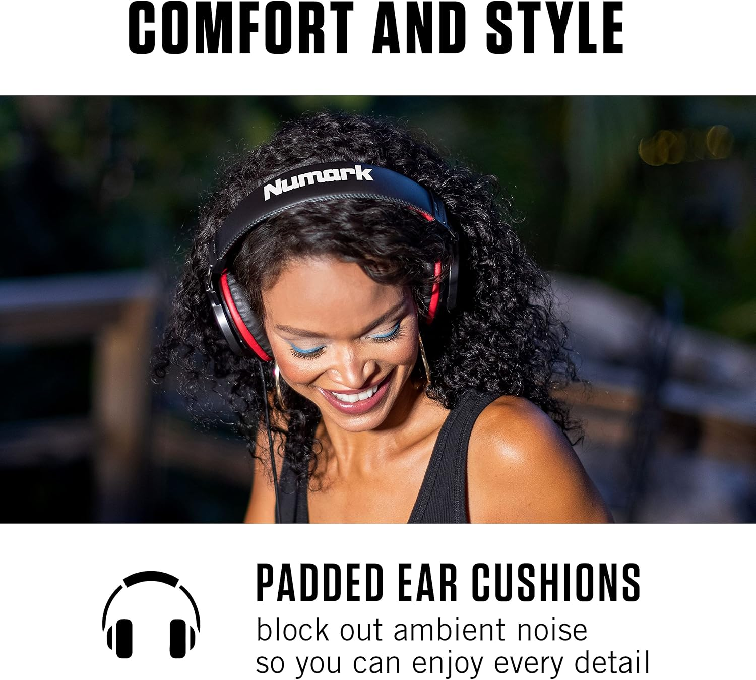 Numark HF175 - DJ Headphones with Closed Back over Ear Design, 40Mm Drivers, Comfortable Ear Pads for Mixing and Dj Monitoring, 3M Cable Included - Black image number 3