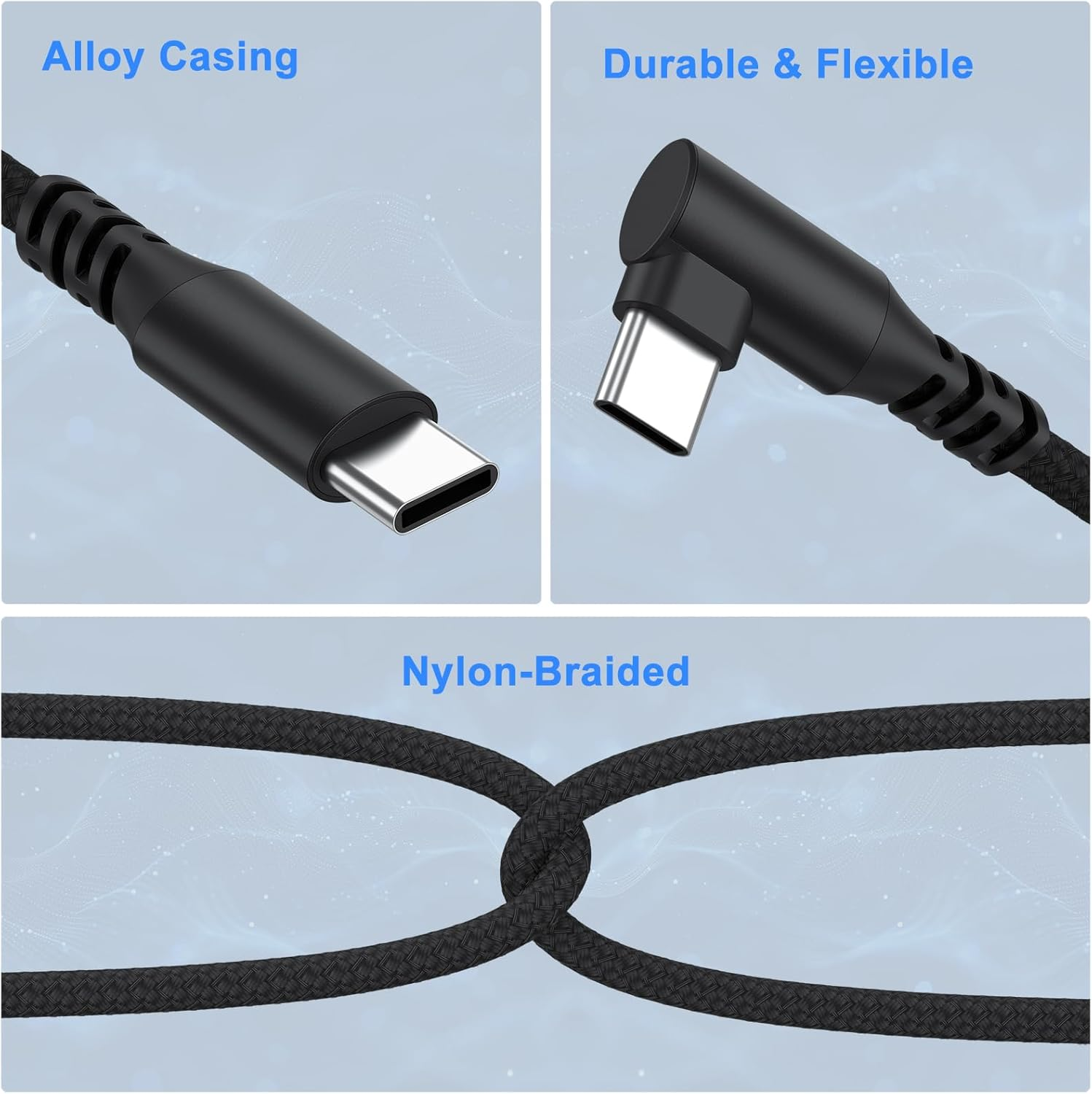 2 Pack 100W USB C to USB C Cable, 1M USBC to USBC PD Fast Charging, Nylon Braided Type C Charger Cable for Iphone Accessories 17 16 15 image number 6