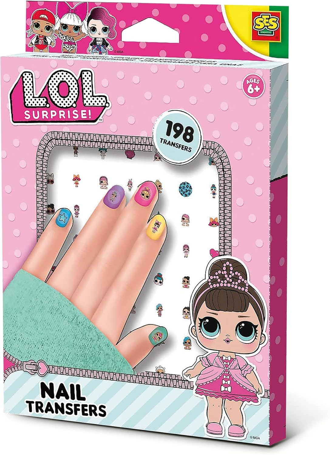 SES Creative 14193 L.O.L. Surprise L.O.L. Nail Transfers, Bunte Aufkleber image number 3