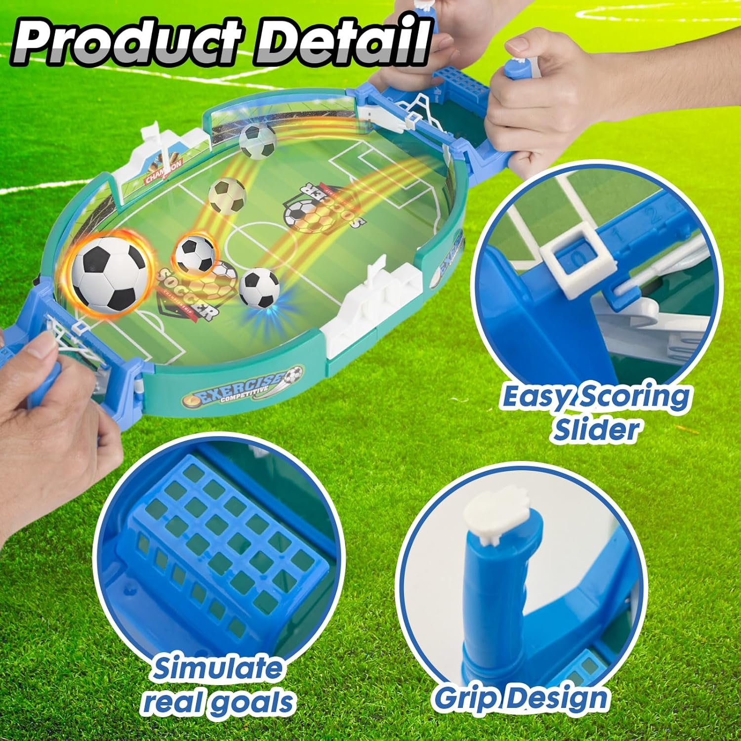 Football Table Interactive Game Soccer Games Table Foosball Table for Boys Kids Family Game Night Fun Mini Foosball Indoor Outdoor Party Games Toys Gifts image number 6