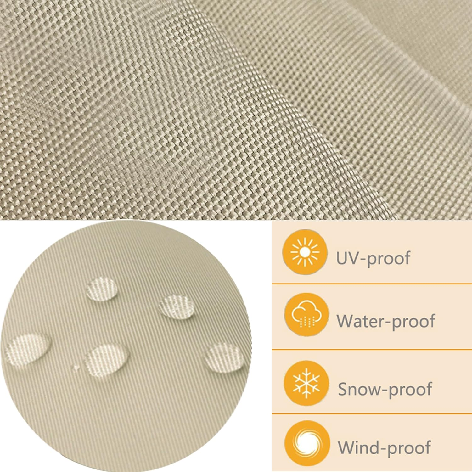 Sqodok Papasan Cushion Cover Only, 50In, Beige, Quilted, Water Resistant, Machine Washable, Indoor/Outdoor, Porch Swing, Sofa, Papasan Chair image number 6