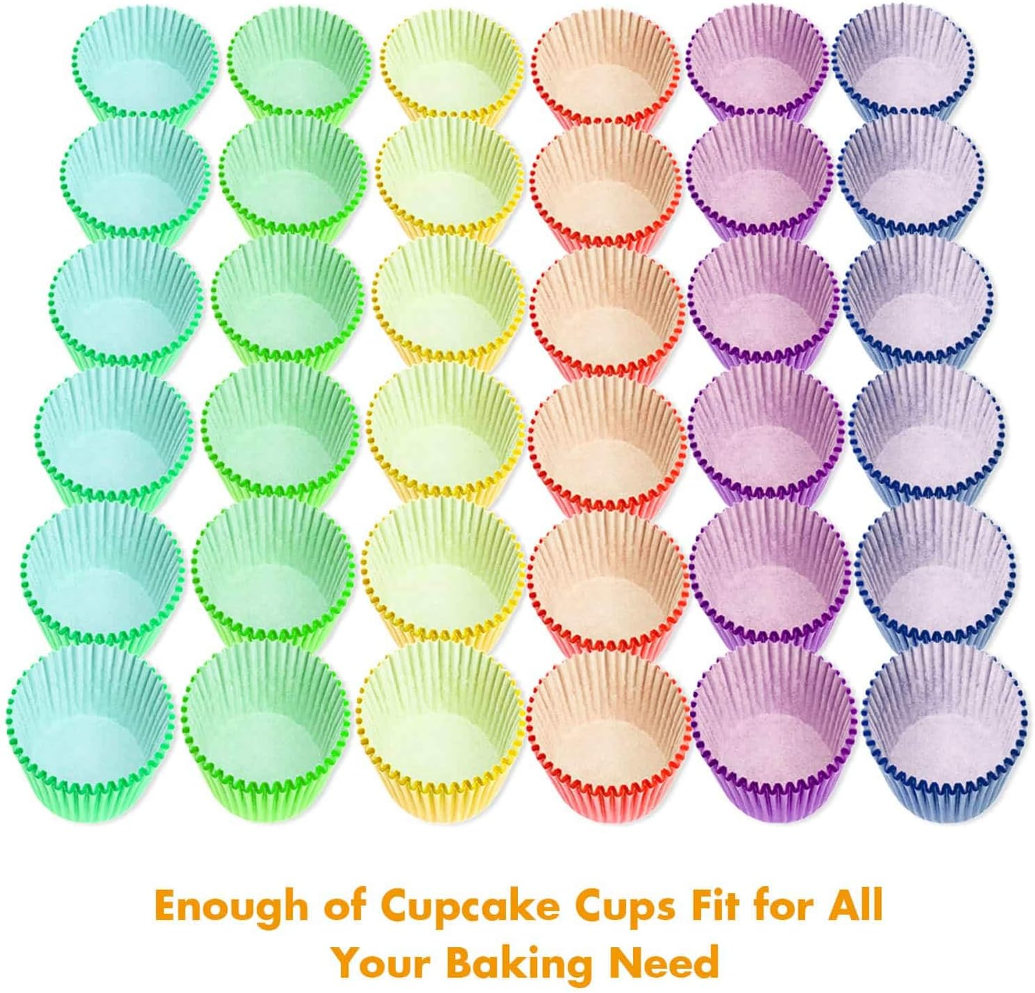 Selizo 600 Pcs Cupcake Liners Cupcake Wrappers Cupcake Paper Baking Cups for Cake Balls, Muffins, Cupcakes and Candies, Assorted Bright Colors image number 5