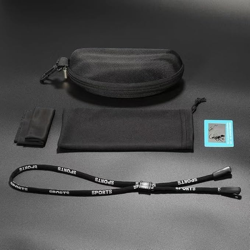 Polarized Sports Sunglasses for Men Women,Driving Fishing Cycling Mountain Bike Sunglasses UV400 Protection - All-Black image number 2