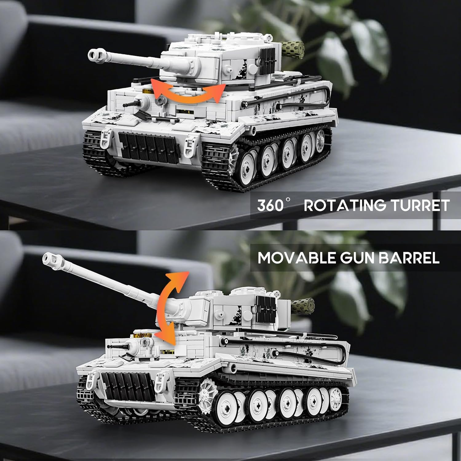 Brihappen Military Tiger Heavy Tank Building Set for Adults Boys 14+, WW2 Army Tank Model to Build and Collectible Display, Home Office Decor, Creative Birthday Gifts for Military Fans (1802 Pieces) image number 3