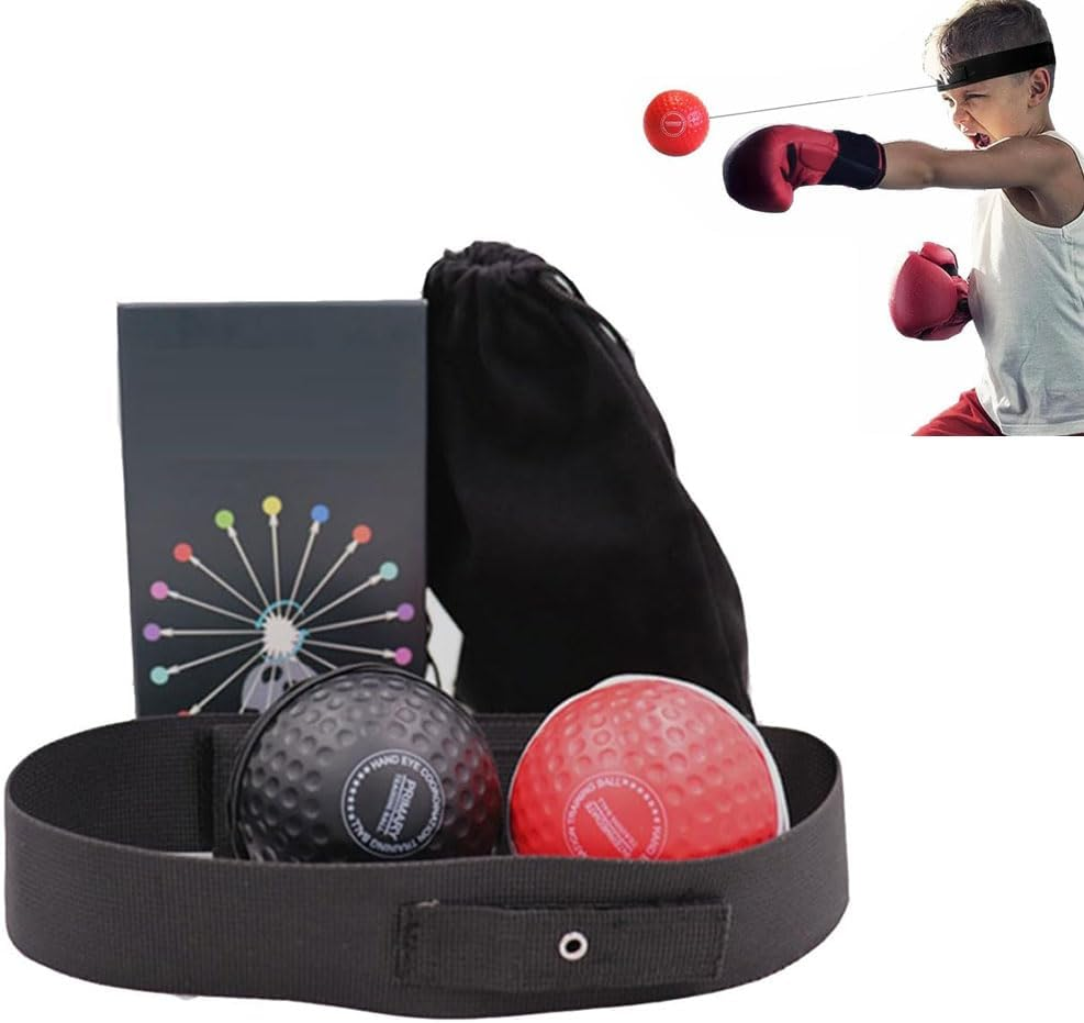 Boxing Reflex Ball Headband Set, Training Coordination Ability to Vent the Ball, Suitable for Speed and Hand-Eye Coordination Training Boxing Equipment, Include 2 Ball and 1 Adjustable Headband image number 6