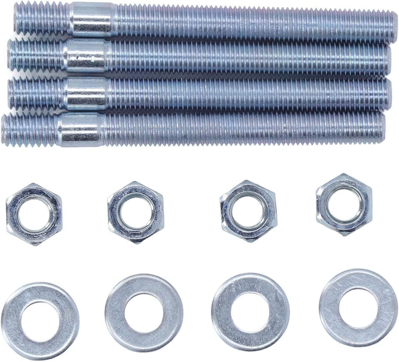Carburetor Stud, 5/16 Inch Galvanized Thread Set of 4 Carburetor Studs with Nuts for Intake Manifold image number 1