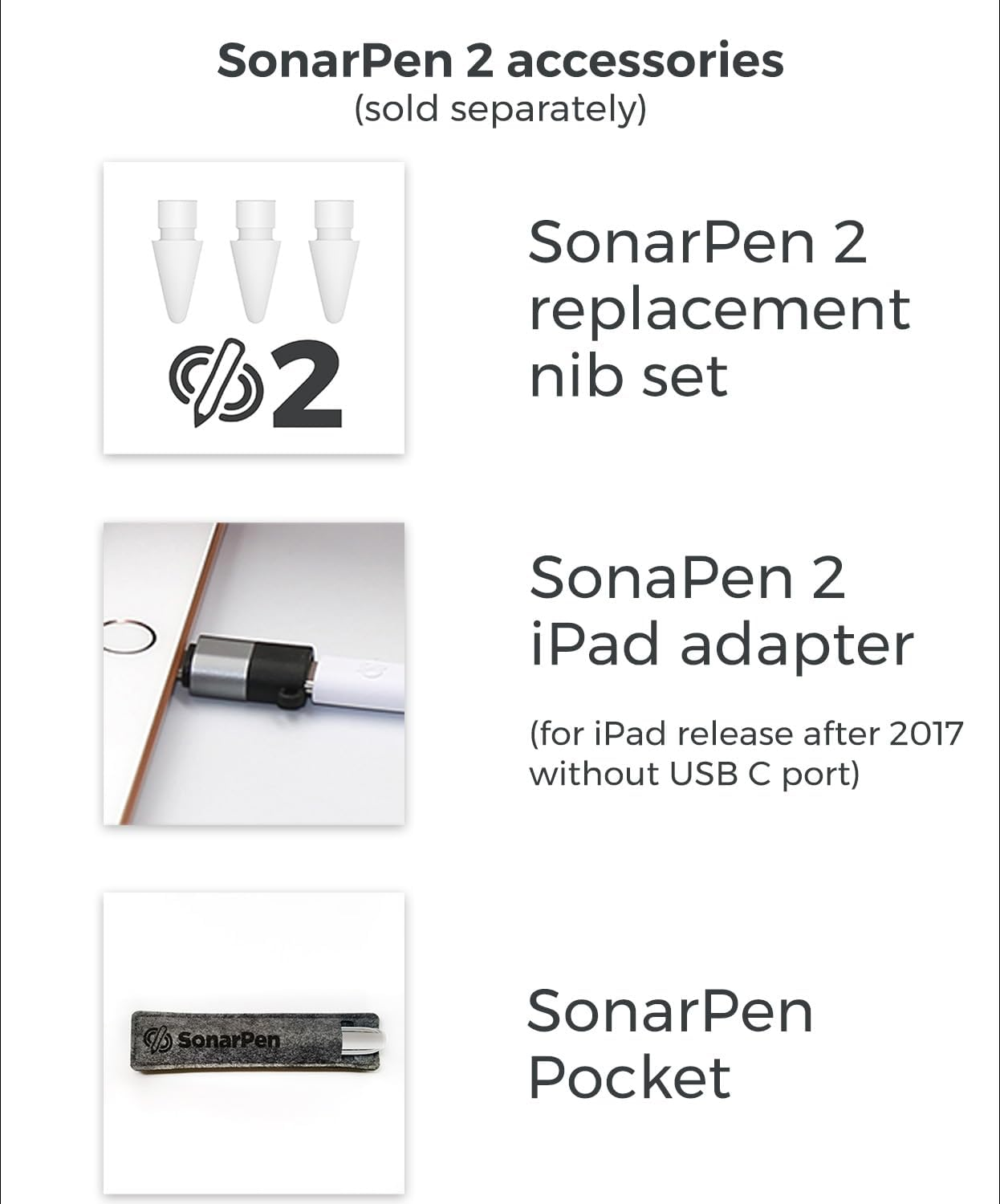 Sonarpen 2 - Pressure Sensitive Stylus Pen for Ipad with Palm Rejecction, Shortcut Button and Tilt Detection. Compatible with All Ipad/Pro/Air/Mini Released after 2017 (USB White) image number 4
