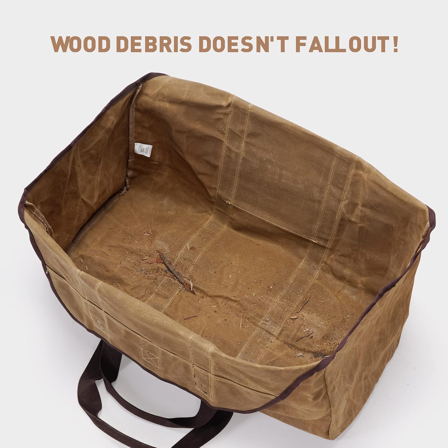 Myfireplacedirect Waxed Canvas Log Carrier Tote Bag, Extra Large Durable Firewood Holder with Handles and Shoulder Strap, Heavy Duty Wood Carrying Bag for Fireplaces & Wood Stoves - Grey image number 6