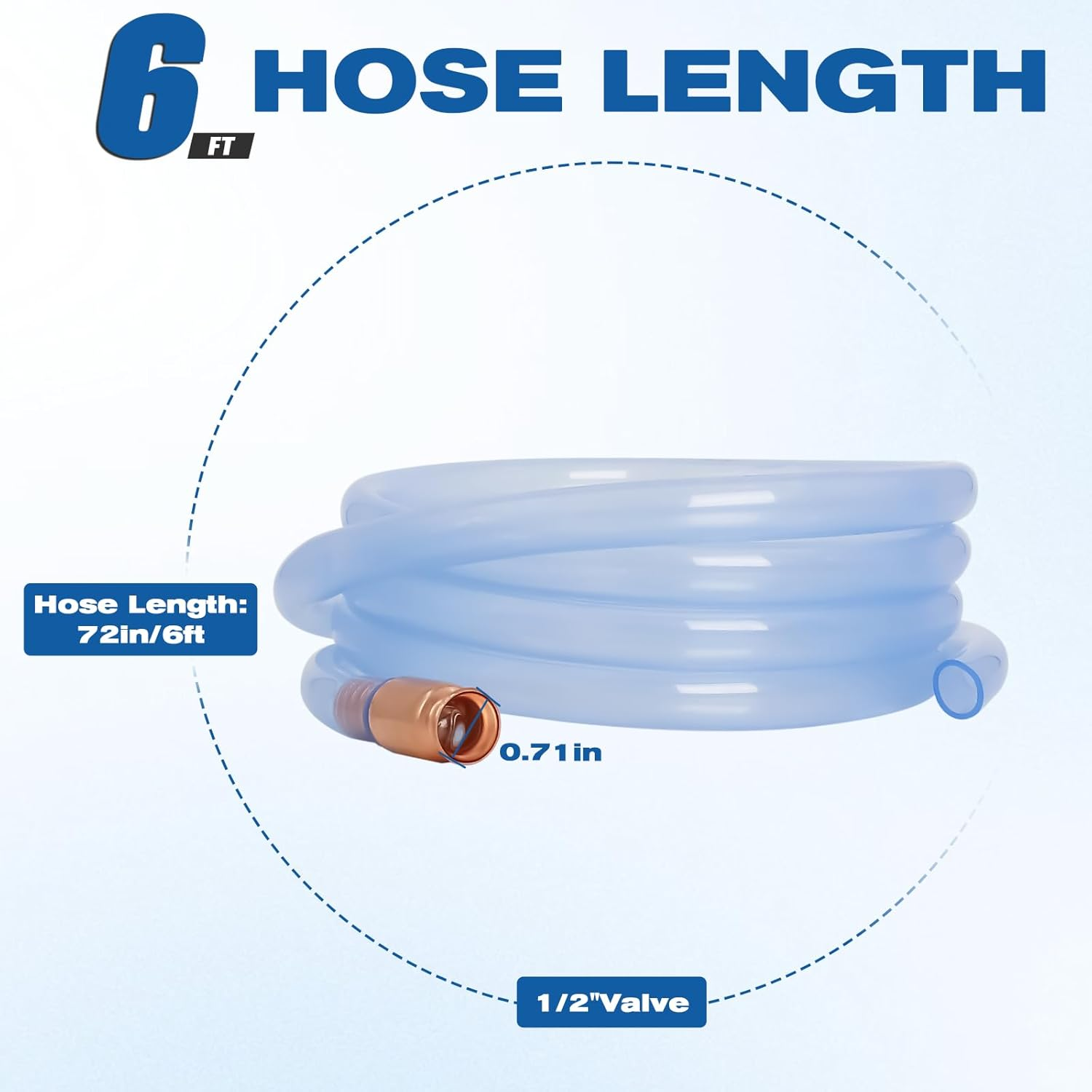 Wadoy Gasoline/Diesel Water Siphon Pump, 6Ft Hose, Manual, Universal Fit, Tractor Compatible, Fuel Siphon Pump image number 2