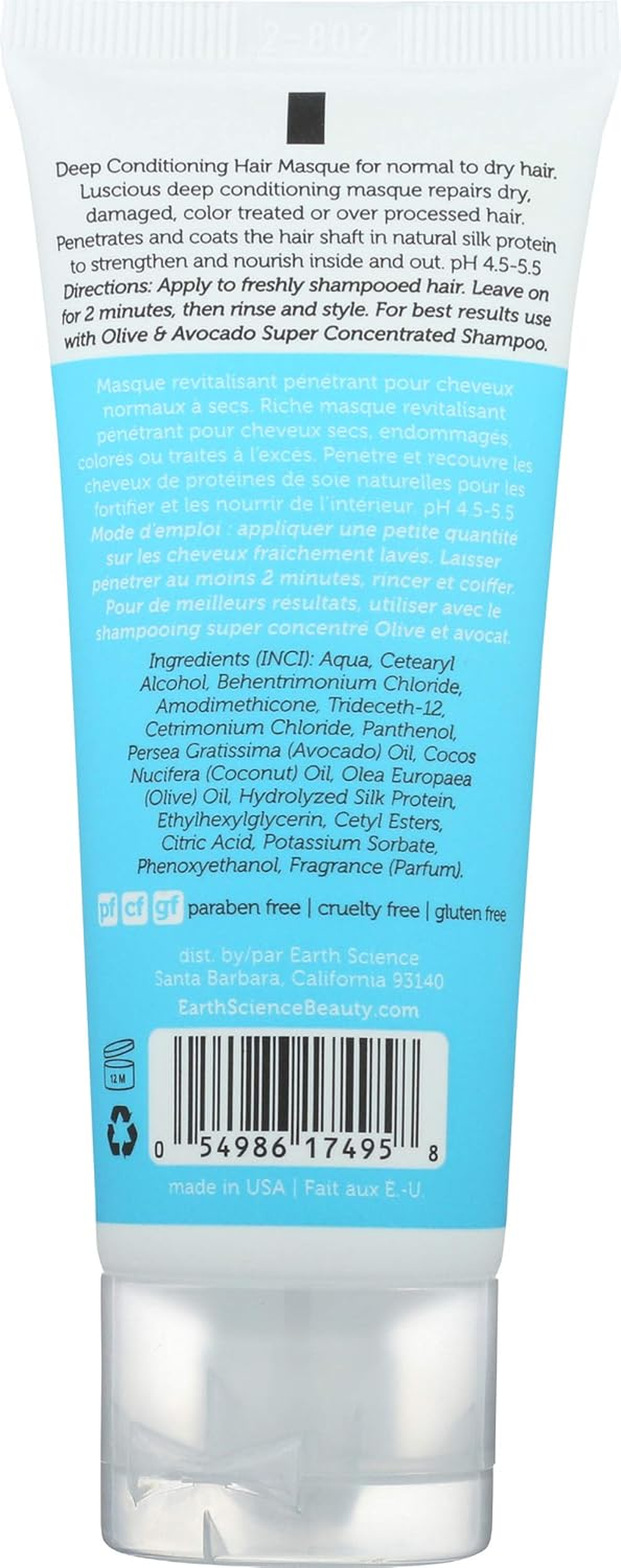 Earth Science Olive & Avocado Hair Masque, 2 Oz. image number 1