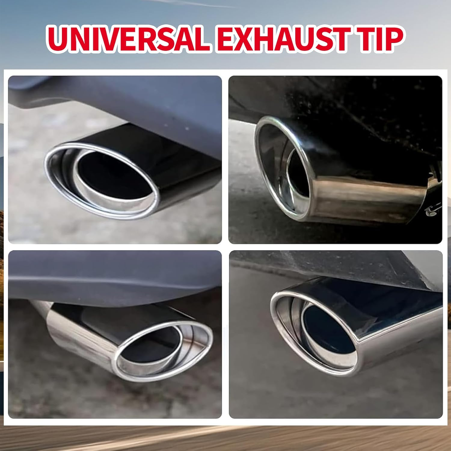 MAEZOE Universal Stainless Steel Car Exhaust Tip 2.5" to 3.3" Chrome Straight Tail Pipe Rust Resistant Easy Installation Fits Sedans Suvs Trucks image number 5