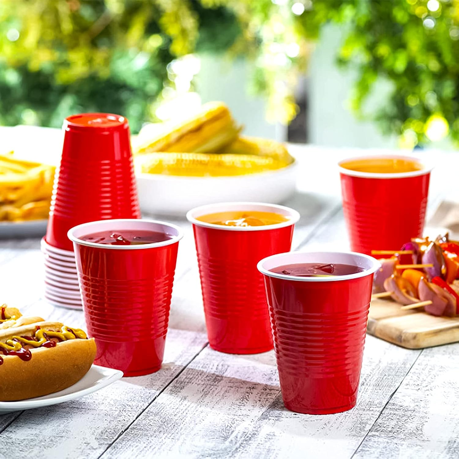 Frasheng Beerpong Party Cups, 100 Cups 12 Balls, Beer Pong Cups, Plastic Cups Red and Blue 16 Oz, Reusable Party Cups, Beer Pong Cups Set, for Christmas, Birthday, Wedding, Festivals image number 2