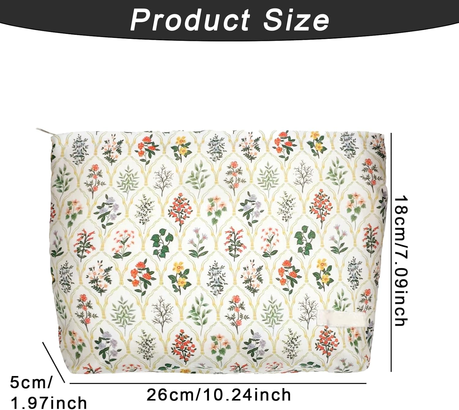 Cute Cosmetic Bag Large Capacity Travel Cosmetic Bag Fun Zipper Bag Portable Plant Flower Toiletry Bag Travel Accessories for Storage and Organizing Suitable for Girls and Women Gifts image number 3