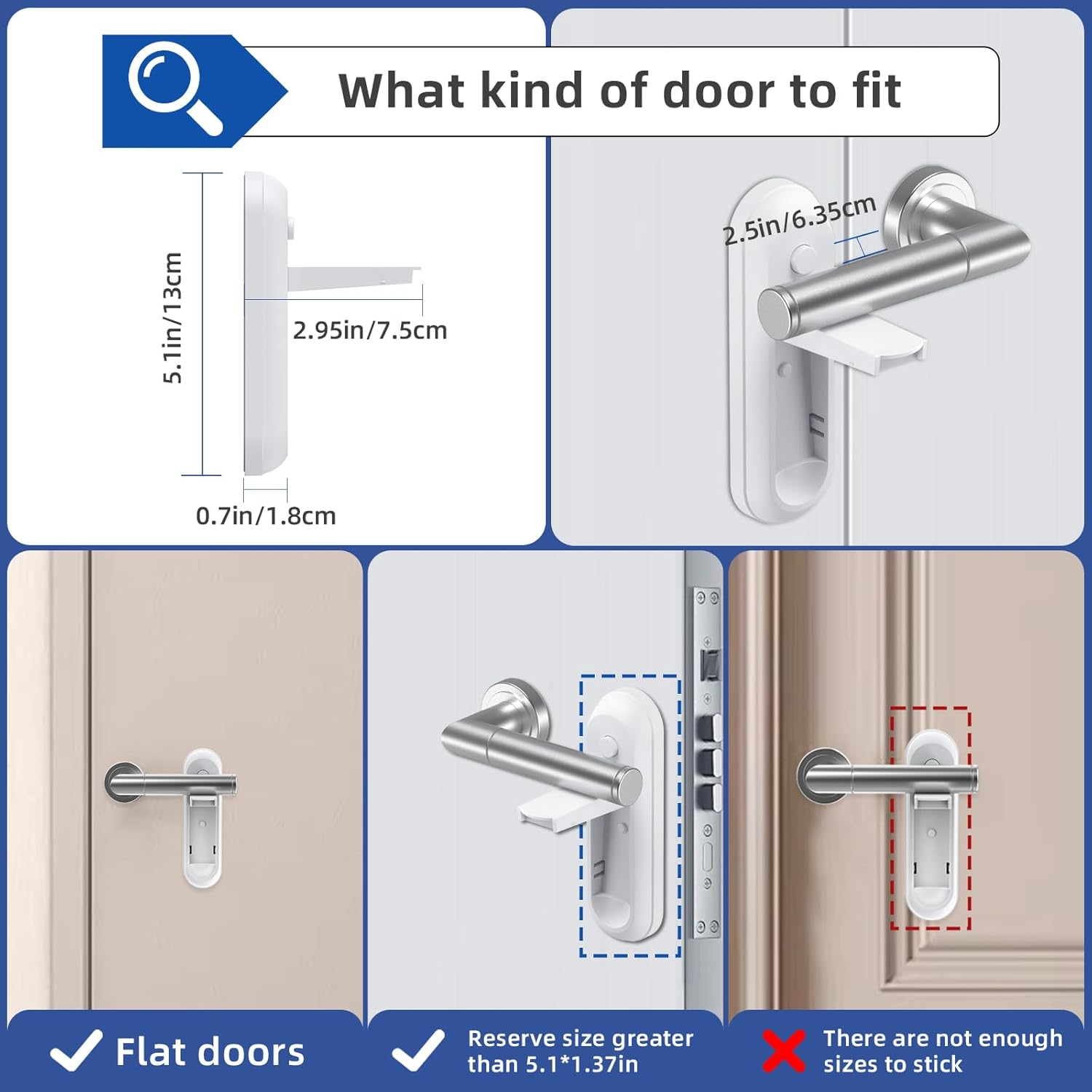 Child Proof Door Lever Lock (2 Pack), Baby Proofing Door Handle Lock, Durable ABS with 3M Adhesive, No Drilling Required, Easy One-Hand Operation for Adults, Child Safety Door Handle Lock image number 6