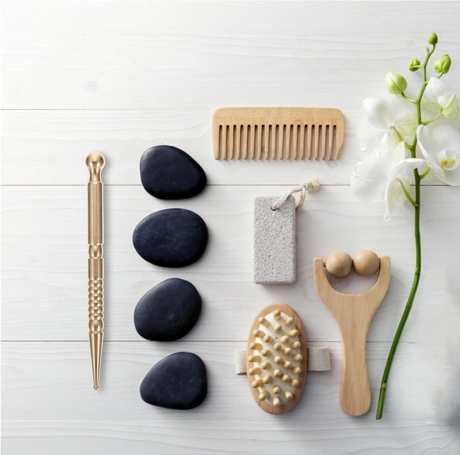 GAROZATION Handheld Facial and Body Massage Stick Portable Meridian Acupoint Pen for Eye and Neck Massage Smooth Polished Rod Lightweight for Home and Spa Use image number 2