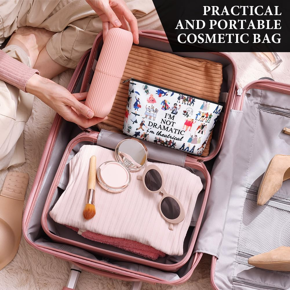 AYBUY Makeup Bag, Music Themed Personalised Cosmetic Bag, Music Lover Storage Bag, Zip Music Cosmetic Bag for Music Festivals, Travel, Inspired Gifts for Mom, Sister, Singer, Fans (C) image number 6