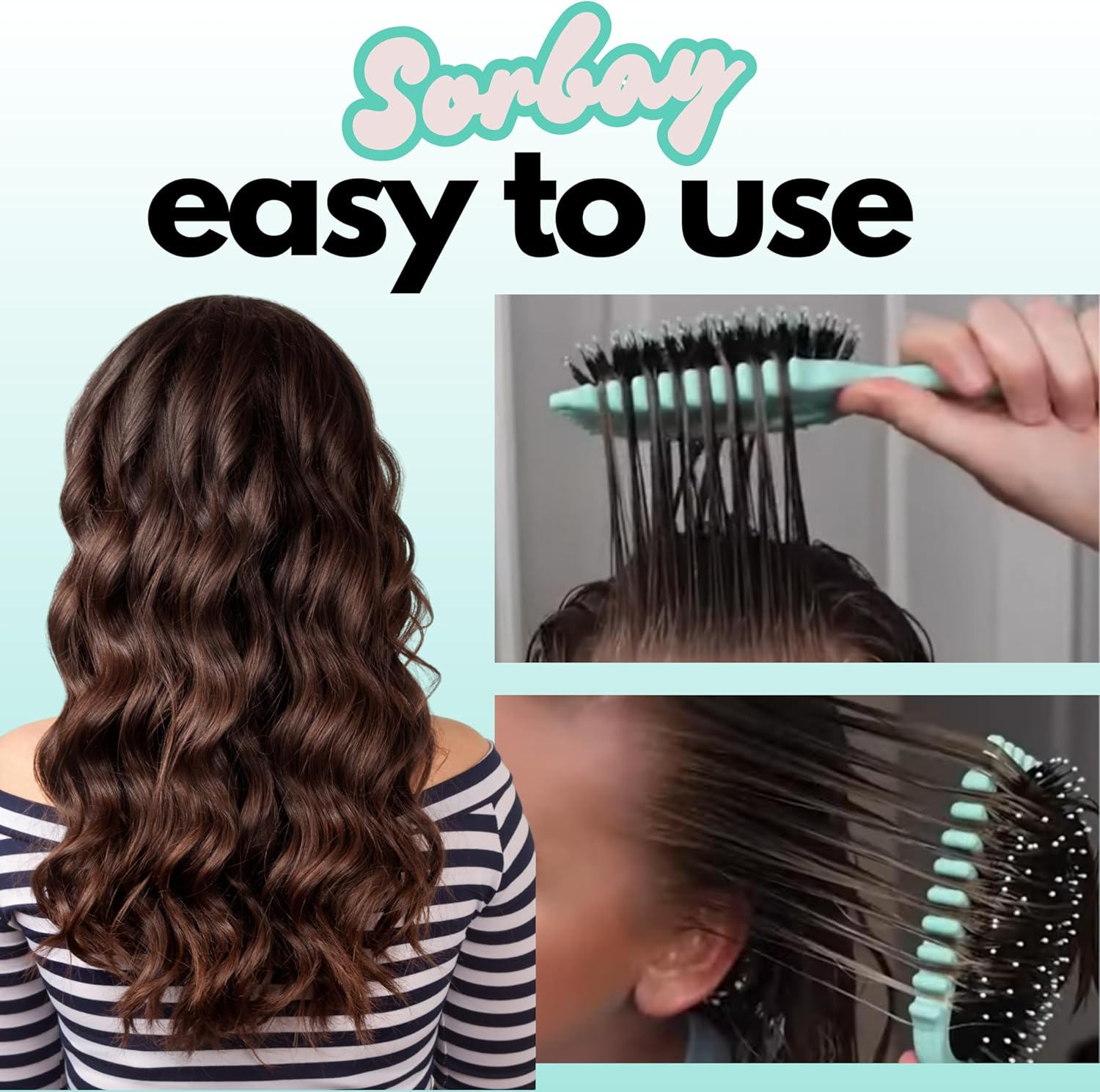 Sorbay Define Curls Brush for Curly Hair Products for Wavy Straight Bounce Curly Hair Brush Curling Comb Hairbrush Curl Define Brush Suitable for Women and Men (UK BRAND) image number 4