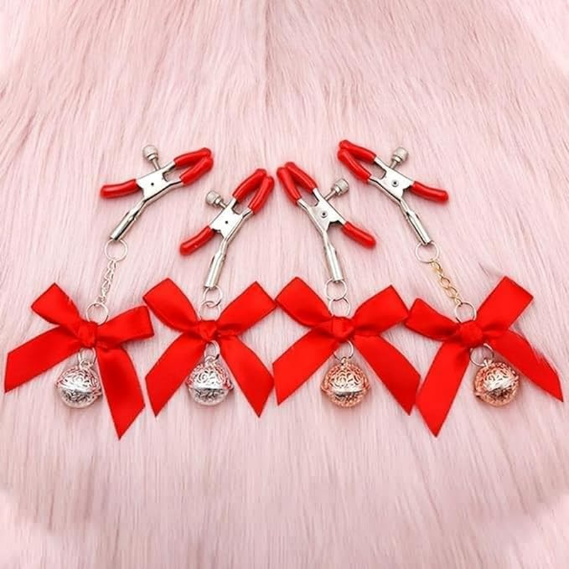 Nipple Sex Toys Bow Nipple Clamps Bells Sexual Pleasure Non Piercing Adjustable Chain Nipple Clip on Jewelry Breast Clamps image number 3