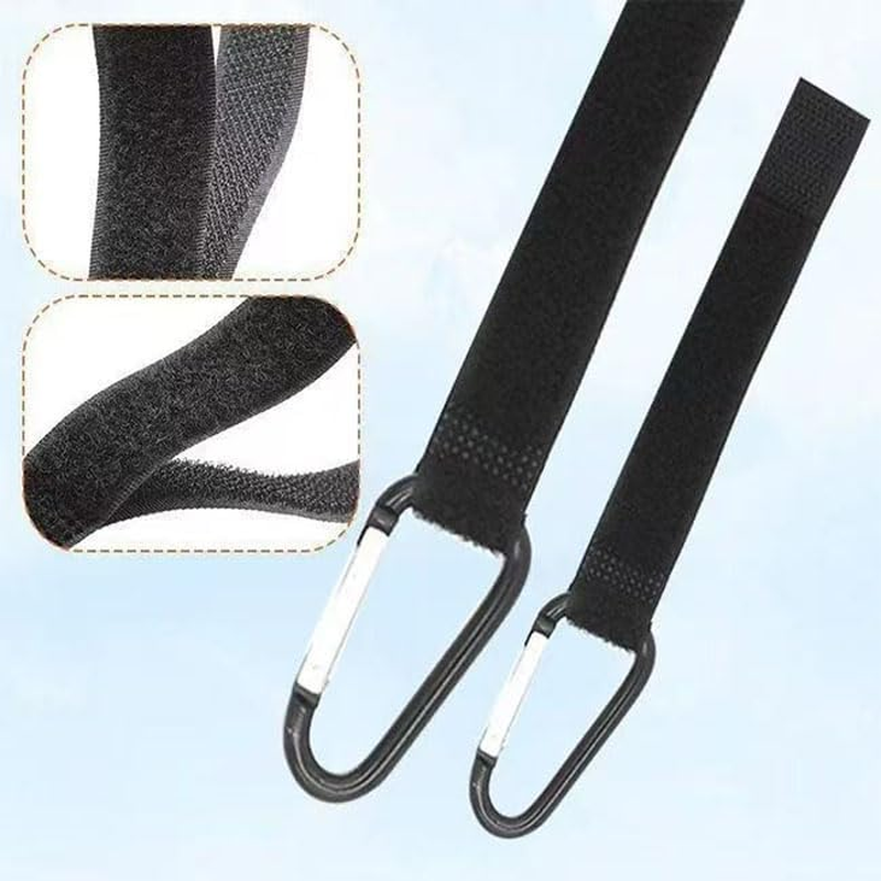 Limcryspp 4 Stroller Hooks for Easy Stroller Organization, 2 Leather Hooks + 2 Regular Straps, Sturdy and Multi-Purpose Hook Straps, as Well as a Safe Aluminum Alloy Buckle image number 4