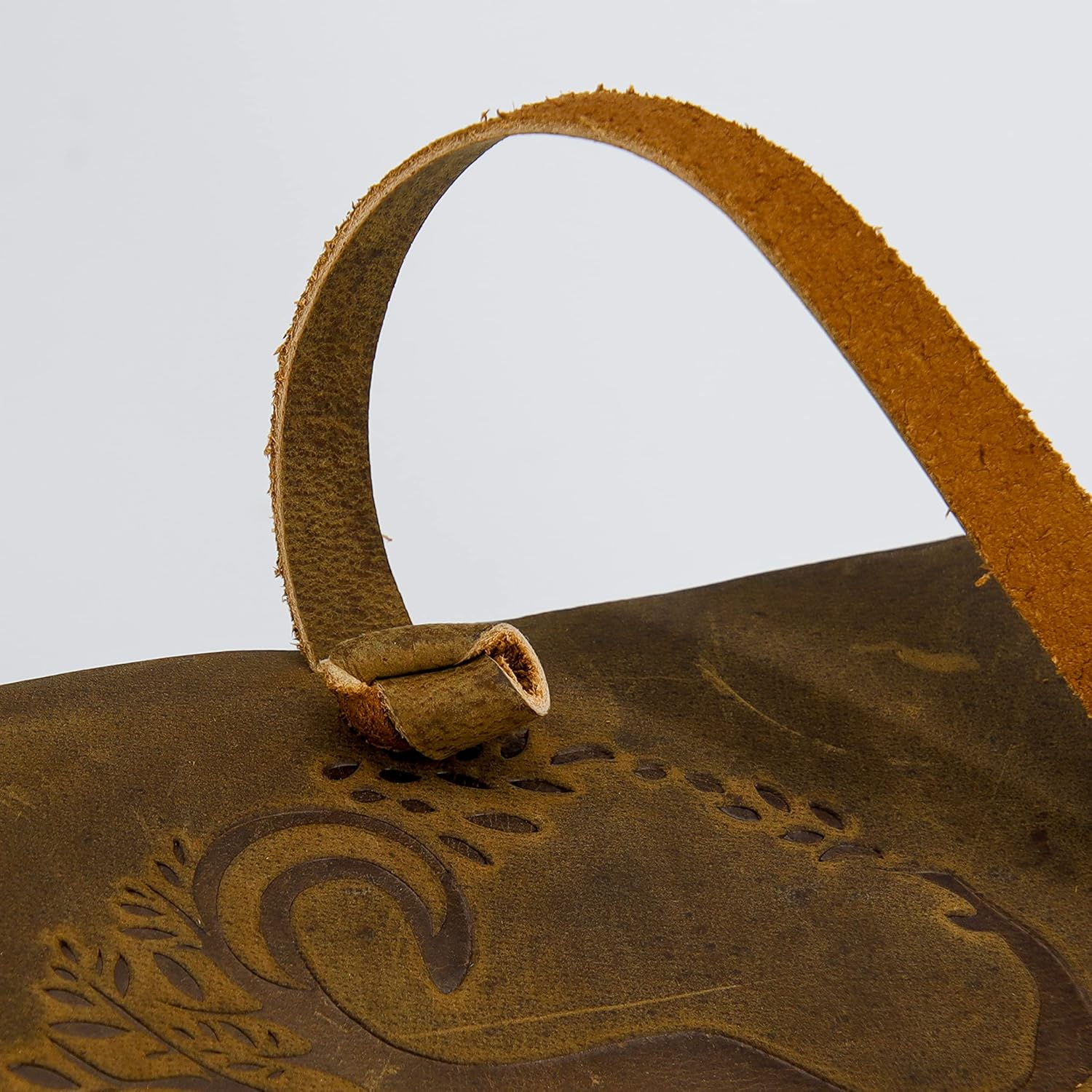 Leather Journal for Women and Men Embossed 8 X 6 Inch Handmade Lined Craft Paper Mother Earth Notebook Writing Notepad Book of Shadows Journal - Green image number 6