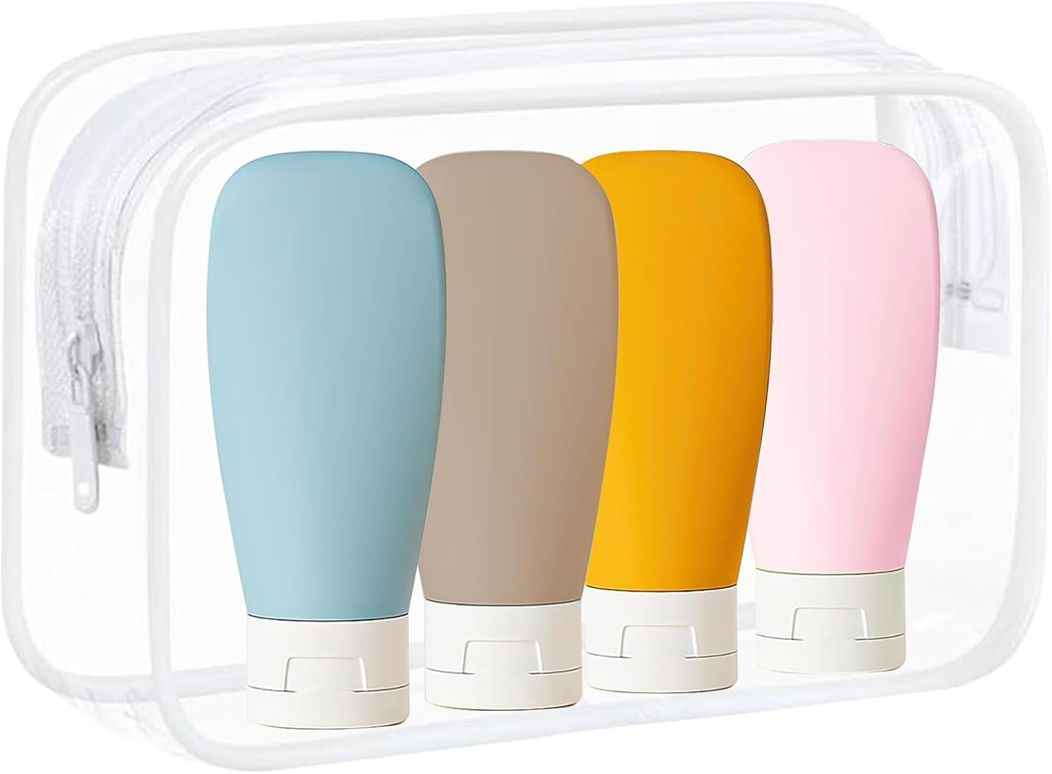 Jotia 5Pcs Travel Bottles Kit, Squeezable Containers TSA Approved Travel Containers Leak Proof Refillable Shampoo and Conditioner Travel Essentials Bottle Set image number 3