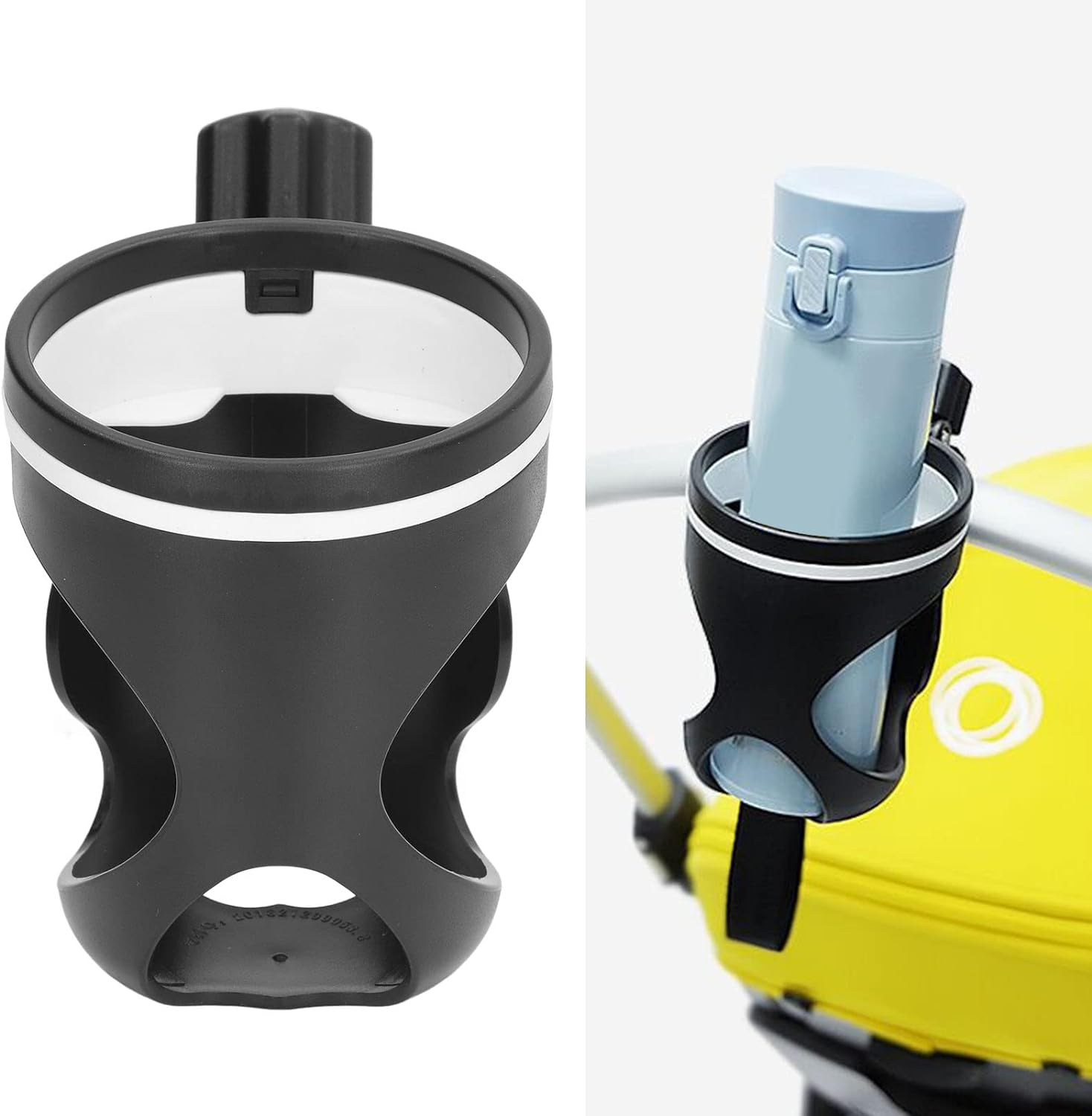 Stroller Cup Holder Universal Black ABS Plastic Rotatable Parent Bottle Holder for Baby Stroller Accessories image number 4