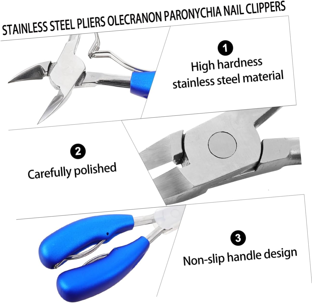 WEKADRIN 1Pc Grip Toenail Clippers Ergonomic Design for Thick Toe Nails Nail Cutter for Manicure and Pedicure for Seniors and Home Use image number 5