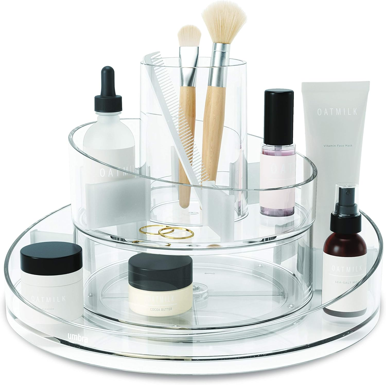 Umbra Pirouette Cosmetic Organizer, Clear, Regular