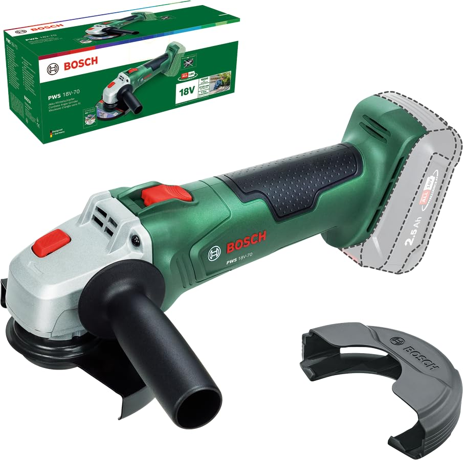 Bosch 18V System Cordless Angle Grinder PWS 18V-70 (For Small to Medium-Sized Cutting and Grinding Jobs; Grinding Disc Diameter: 125Mm) image number 3