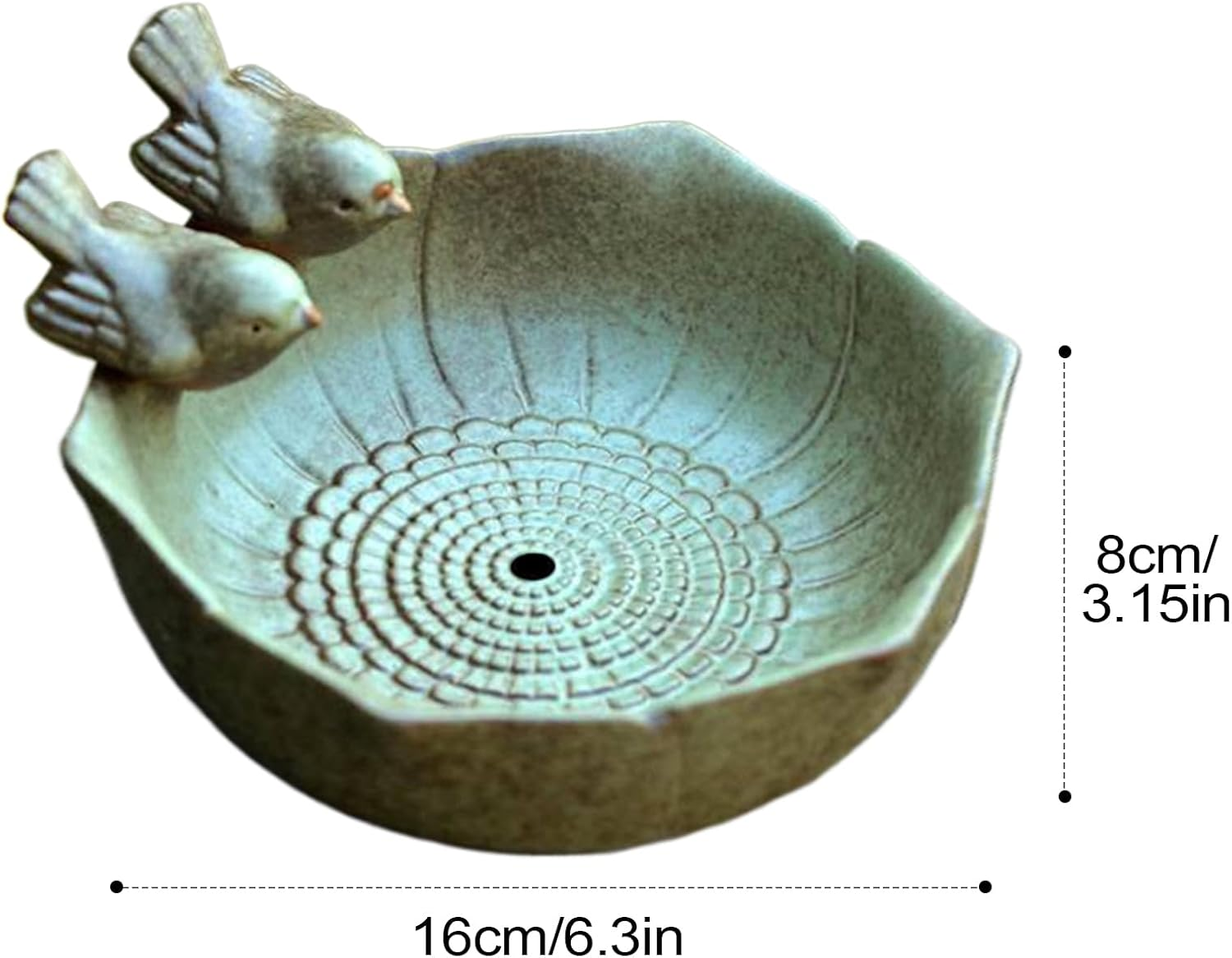 Ceramic Bird Bath - Garden Outdoors Bird Bath Feeder Bowl,Artistic Birdfeeder Tray Birdbaths Yard Decor for Hummingbirds Parrots Butterflies Squirrels