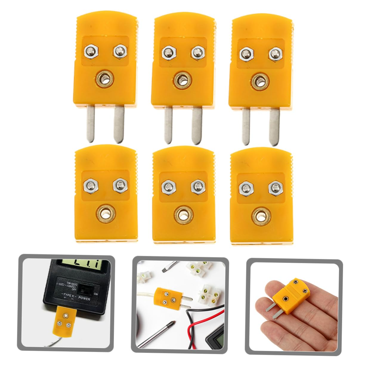 GLEAVI 3Sets K Type Thermocouple Wire Connector Thermocouple Plug Plastic Adaptor Multi Plug Adaptor High Precision image number 2