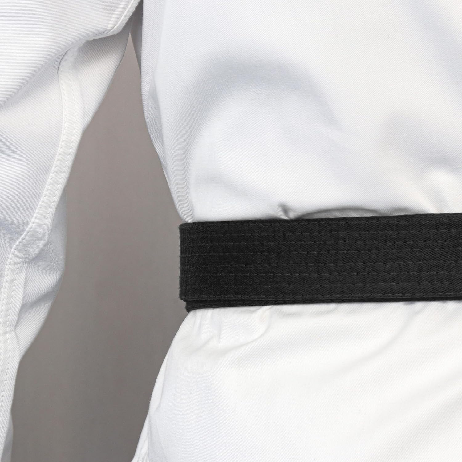 Premium Black Plain Single Colour Martial Arts Belts - Karate Taekwondo Judo Jiu Jitsu MMA image number 3