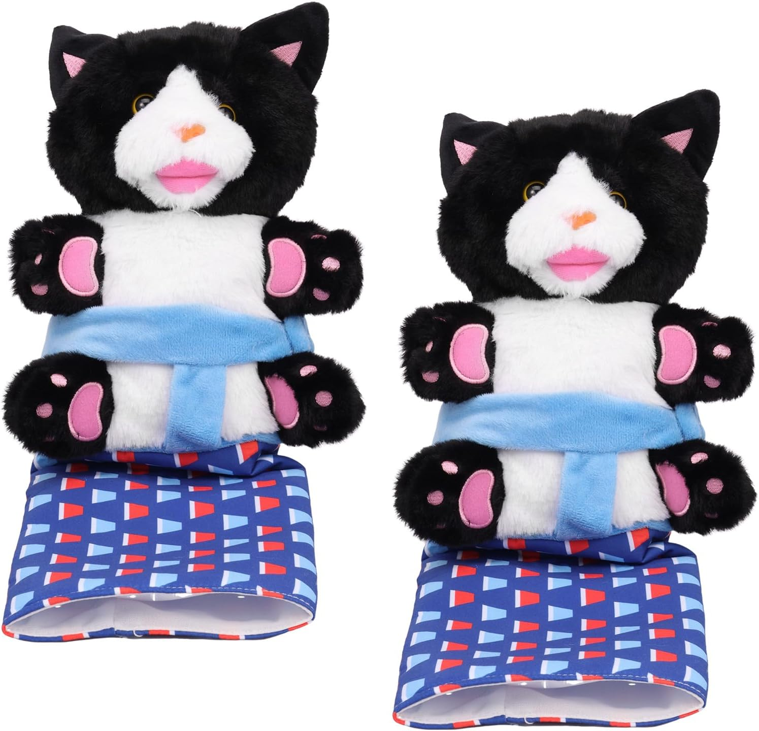 2Pcs Cat Wrestling Toy Puppet Interactive Cat Hand Puppet Cotton Pet Wrestling Glove for Playing Safety Training and Exercise image number 1