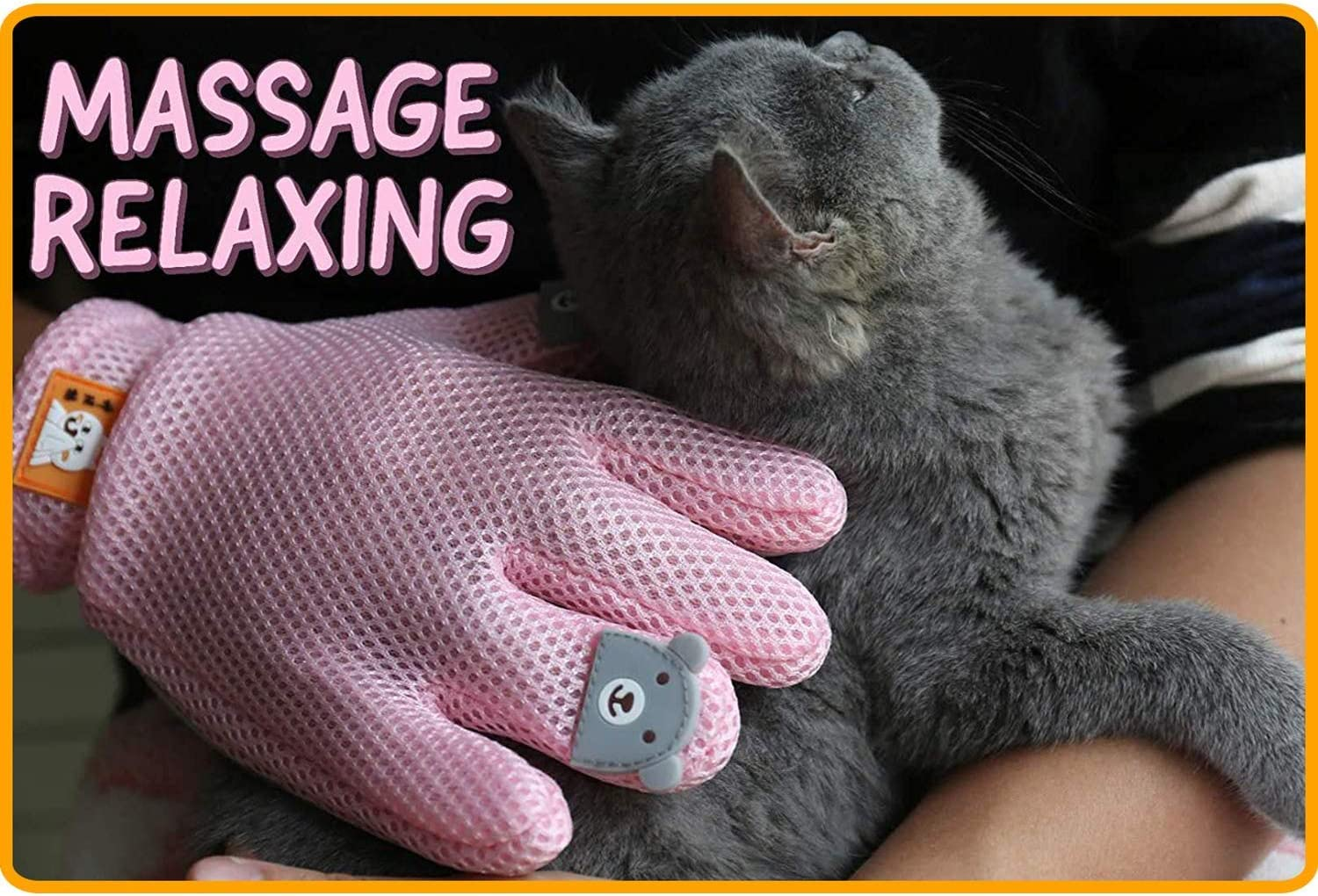 FURBB Pet Grooming Glove - Cat Dog Gentle Deshedding Brush Glove - Efficient Pet Hair Remover Massage Mitt - Enhanced Five Finger Design Perfect for Long Short Fur, Right Hand (Pink) Pet Bathing - Green image number 5