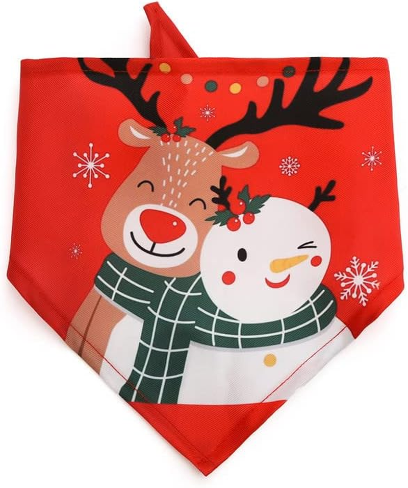 3 Pcs Dog Bandana, MH MOIHSING Christmas Dog Scarf Bandana Dog Kerchief Pet Triangle Bibs Scarf, Square Plaid Printing Bib Double Reversible Pet Saliva Towels Washable for Small to Large Dog Puppy Cat image number 3