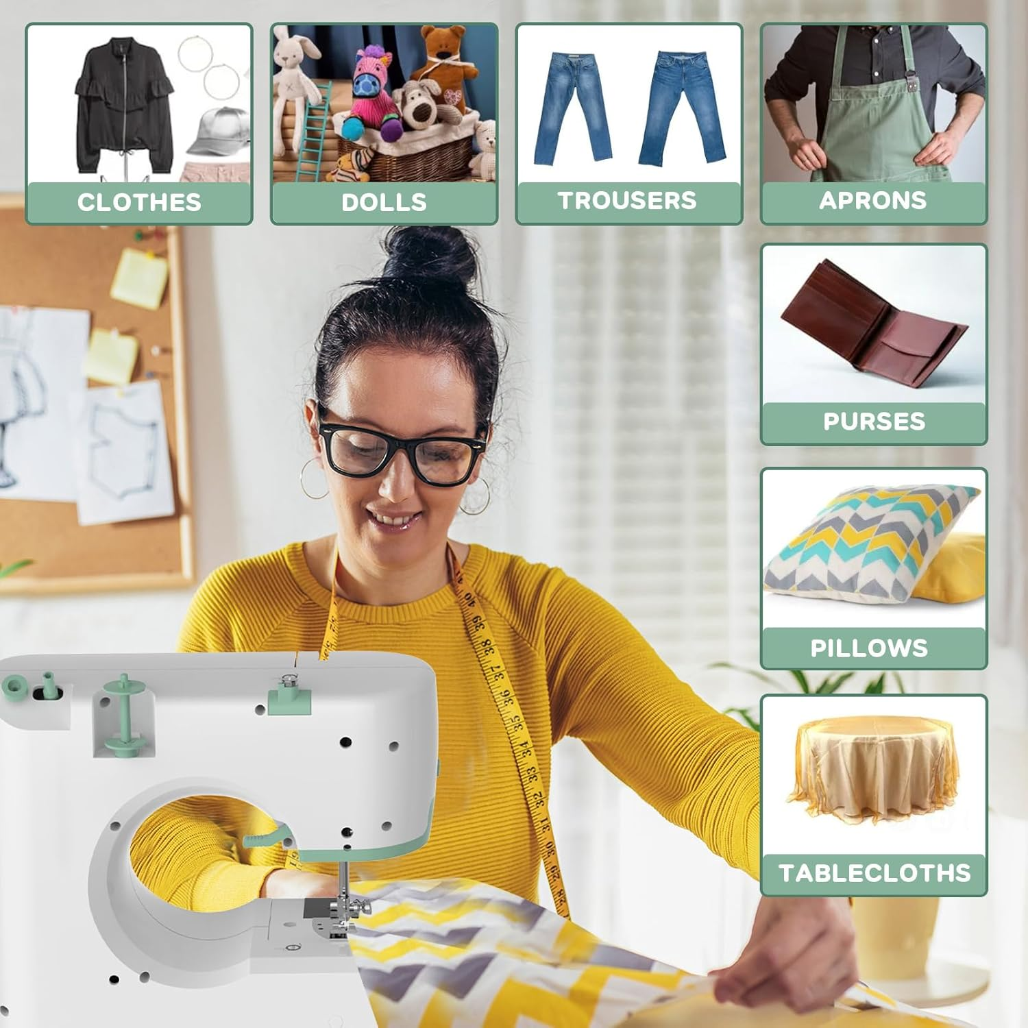 Sewing Machine with 54 Sewing Accessories & Table,Portable Electric Mending Machine for Home Travel DIY Beginners with 12 Stitch Patterns | Built-In Light image number 2