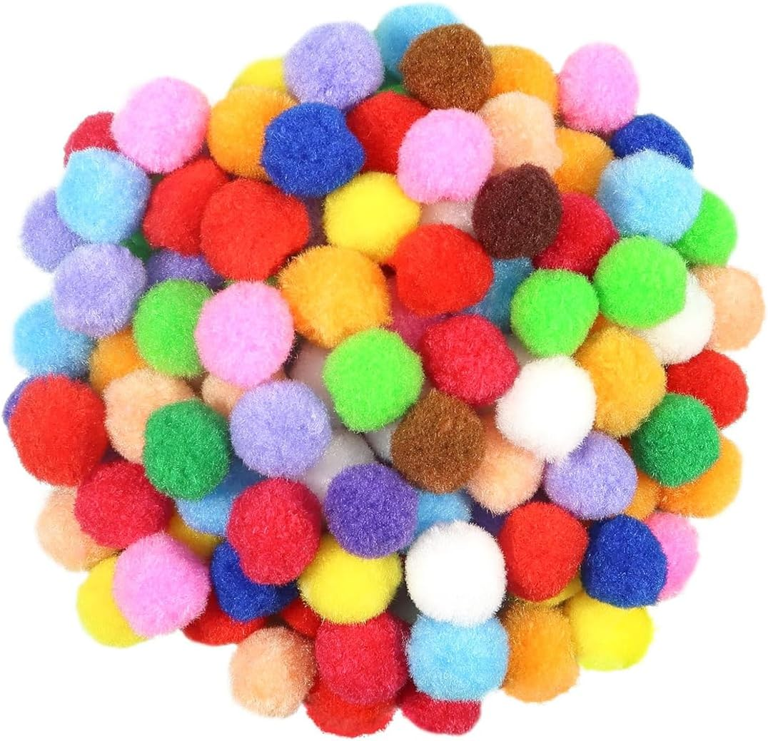 Laroal Cat Pom Pom Balls 2 Cm Flash Ball Small Pom Poms for Cats Kittens Interactive Pack of 100 image number 1