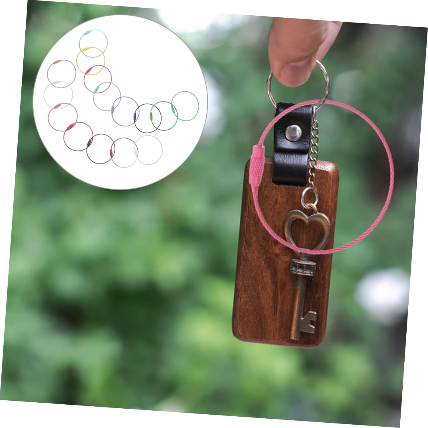 COSMEVIVI 15Pcs Colorful Coated Steel Wire Keychain Loops Luggage Wire Tags Multi-Functional Key Rings 1.5Mm X 15Cm for Travel and DIY Accessories Random Color image number 5