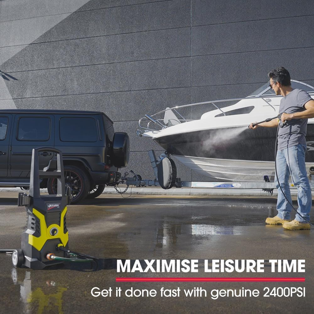 Jet-Usa RX530 Electric High Pressure Washer 3 Nozzles, Brush Head, Detergent Bottle