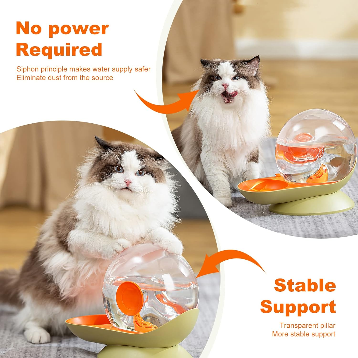 PETCUTE Automatic Water Fountain for Dogs and Cats, Cat Dog Water Dispenser in Snail Shape, Cat Water Fountain with 2.8 L Large Capacity, Pet Water Dispenser for Cats and Dogs image number 5